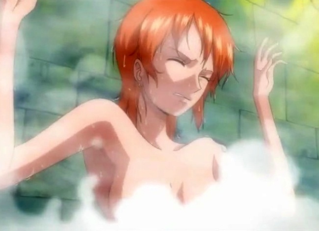 【ワンピース】ナミさんが風呂場で透明人間に犯される！（アニメシーン・キャプ・GIFアニメ）