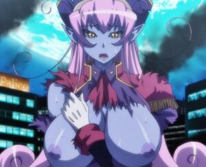 【OVA 悪の女幹部 フルムーンナイト 第一話 肉袒牽羊】青肌の巨乳女悪魔に中出しレイプ！いつもは生意気な女幹部はお仕置きで感じてしまう変態雌豚だった！？