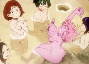 【僕のヒーローアカデミア】温泉シーンの剥ぎコラアニメのクオリティが高すぎるんだが！？女キャラクターたちの全裸が丸見えｗｗｗ