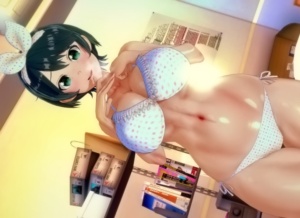 【彼女、お借りします】更科瑠夏ちゃんのはち切れんばかりの巨乳おっぱいを3DCGで完全再現！