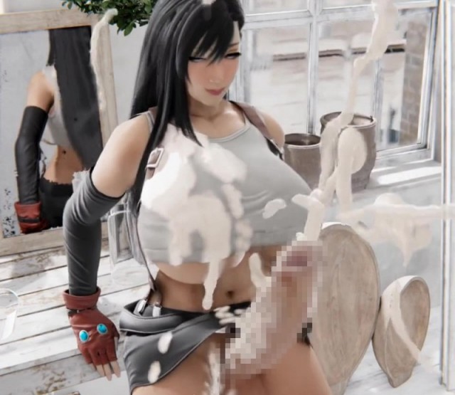 【3Dエロ動画】ティファさん、乳に次いでチンコまでデカくなってしまう・・・・。（FF7R）