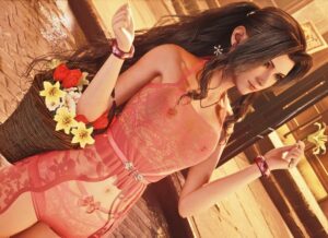 【朗報】PC版のFF7RでエアリスのエロMOD登場！娼婦のような下着姿や乳首解禁を追加！